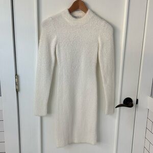 Babaton cozy creamy white fuzzy sweater from Aritzia. Sz XS. Dress is stretchy.